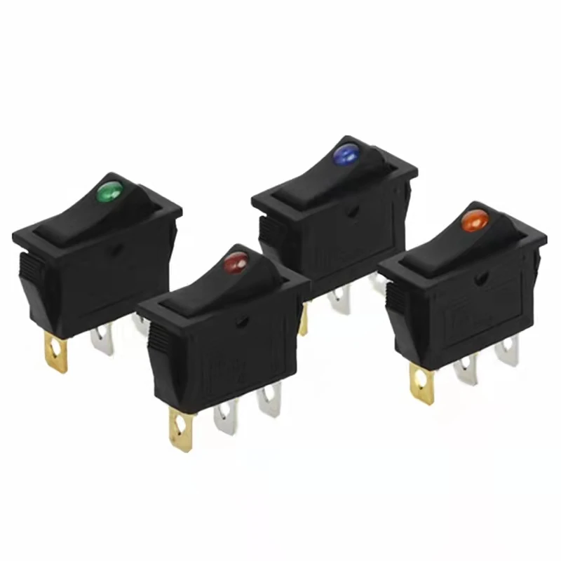 4Pcs KCD3 Rocker Switch ON-OFF 2 Position 3 Pin Elektrische ausrüstung Mit Dot Licht Power Switch 16A 250VAC/ 20A 125VAC