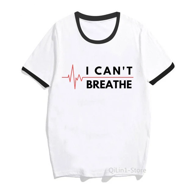 

Ekg I Cant Breathe Black Lives Matter Print Graphic Tees Women Summer Tops Clothes George Floyd Anti Racism T Shirt Femme Tshirt