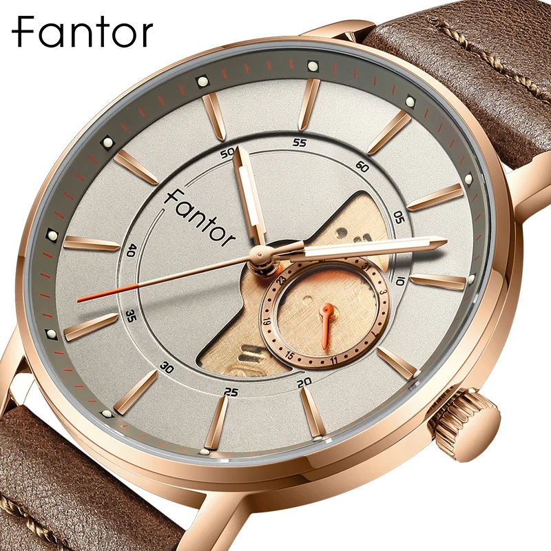 Fantor relogio masculino Top Brand Luxury Men Watch orologio in vera pelle uomo Business Fashion orologio da polso al quarzo da uomo