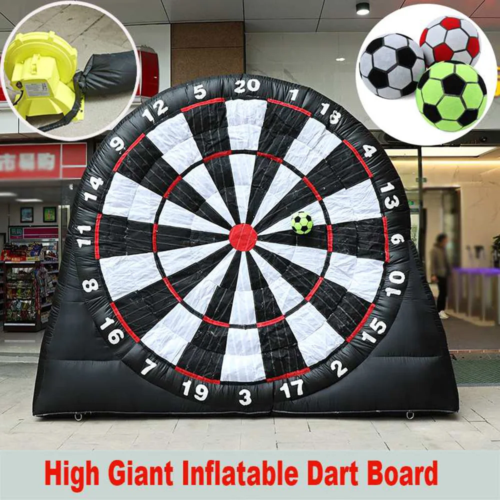 

Giant Inflatable Football Darts Carnival Game Soccer Dart PVC Inflatable Dart Board Big Balls Included Blower and balls