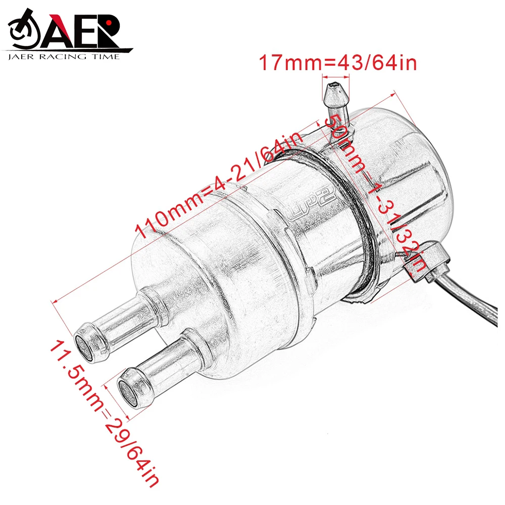 Motorcycle Fuel Pump 12V 1A 10mm for Honda CB400 CB-1 CBR600F CBR250 MC19 CBR400 NC23 NC29 NSS250 NT400 NV40 NT650 NTV600