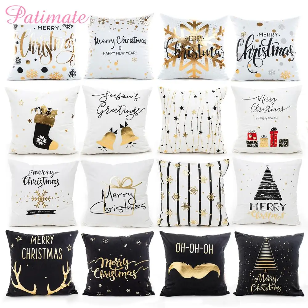 

PATIMATE Christmas Pillow Case Merry Christmas Decoration For Home Christmas Ornaments 2022 Xmas Navidad Gifts New Year 2023