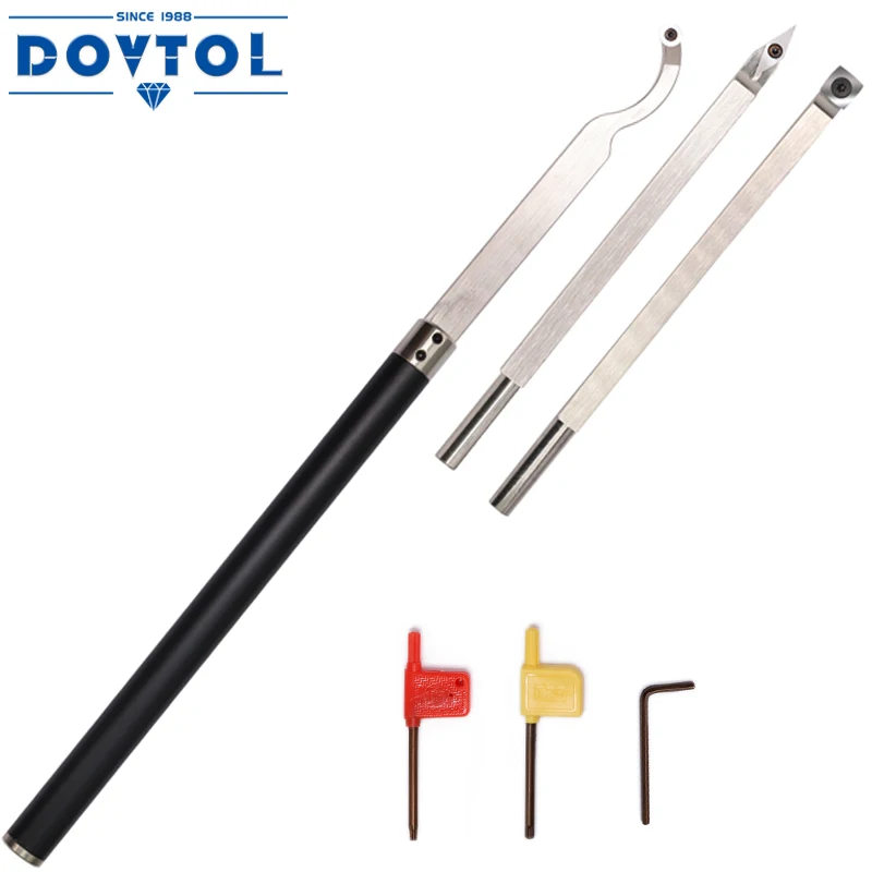 

4pcs Wood Turning tools set Lathe Rougher Detailer Swan Neck Mini Hollower and Aluminum Alloy Handle AT03 Carbide Tipped