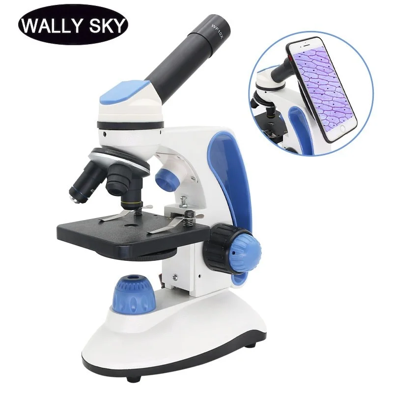 

40X-2000X Biological Microscope with Adjustment Top/Bottom LED Illuminated Monocular Smartphone Mobile Phone Microscope Present