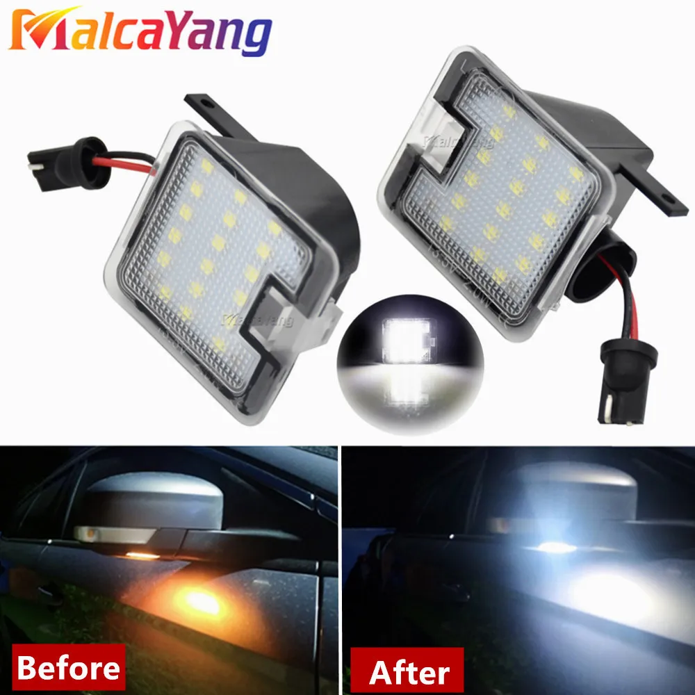 LED Under Side Mirror Puddle Light For Ford Focus MK3 Escape Kuga MK1 2 Mondeo MK4 5 Galaxy WA6 C-Max S-Max Car Courtesy Lamps