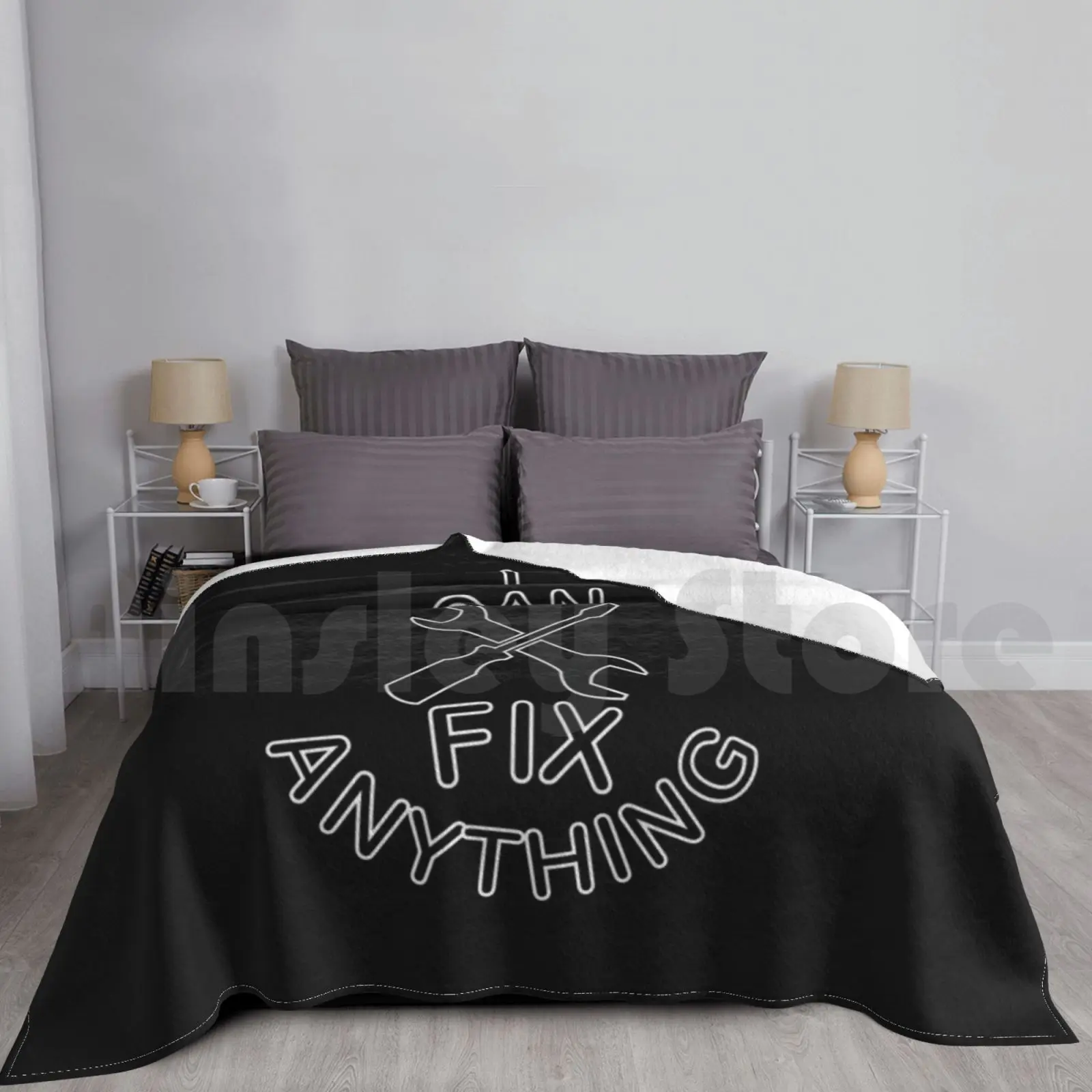 

I Can Fix Anything Blanket Super Soft Warm Light Thin Fix Funny Mechanic Humor Repair 80s Cute Drown Duct Tape Fix Me