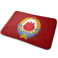 Ex Yugoslavia - Jugoslavija Emblem Mat Rug Carpet Anti - Slip Bedroom Entrance Door Mat Tito Josip Broz Tito Marshal Marsal