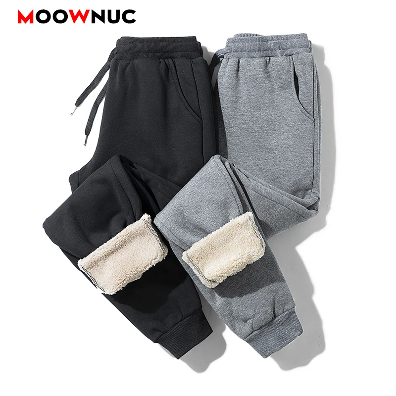 

Winter Casual Pants For Men Thick 2021 New Fashion Joggers Male Keep Warm Sweatpants Long Trouser Streetwear Sportswear MOOWNU