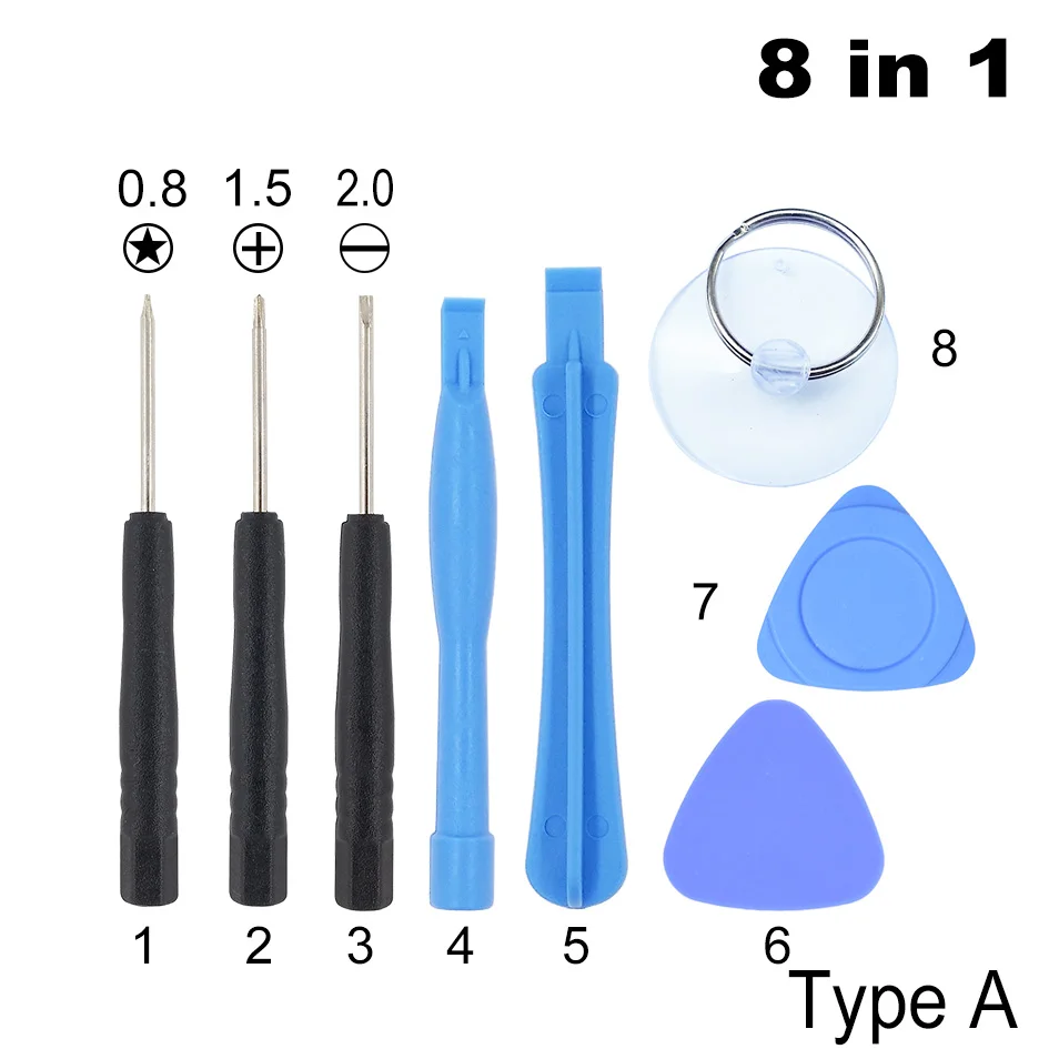 

0.6 Y 8 in 1 Screwdriver Set Mobile phone Opening Tools For iPhone7/6/5/4 Dedicated Repair Tool 300Set/lot