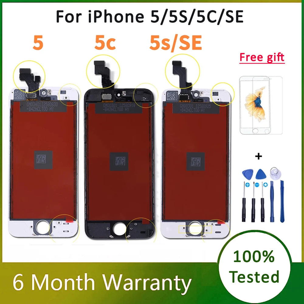 AAA+++ Tested Screens For iPhone 7 LCD Diaplay For iPhone 5 6S 6Plus 7Plus 8Plus LCD Digitizer Assembly For iPhone SE LCD Screen