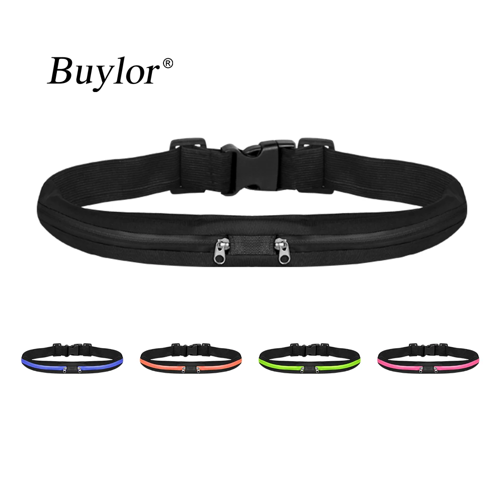 Buylor Women Running Belt Bag Men Sports Waist Bag Waterproof Portable Waist Pack Pocketbelt Phone Pouch Bag for Cycling Gym