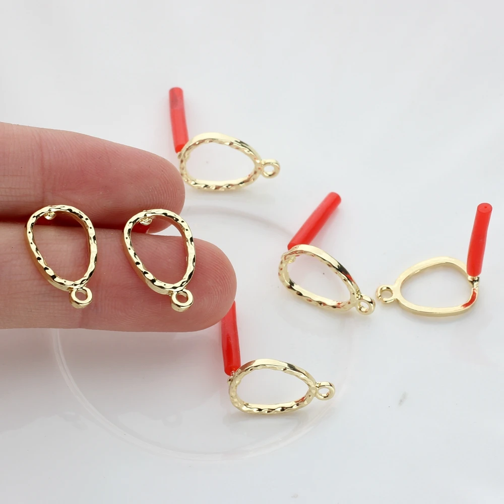10 sztuk/partia 10mm stop cynkowy Hollow kropla wody kolczyk podstawa złącza Linker dla DIY kolczyki akcesoria do wyrobu biżuterii — zdjęcie 3