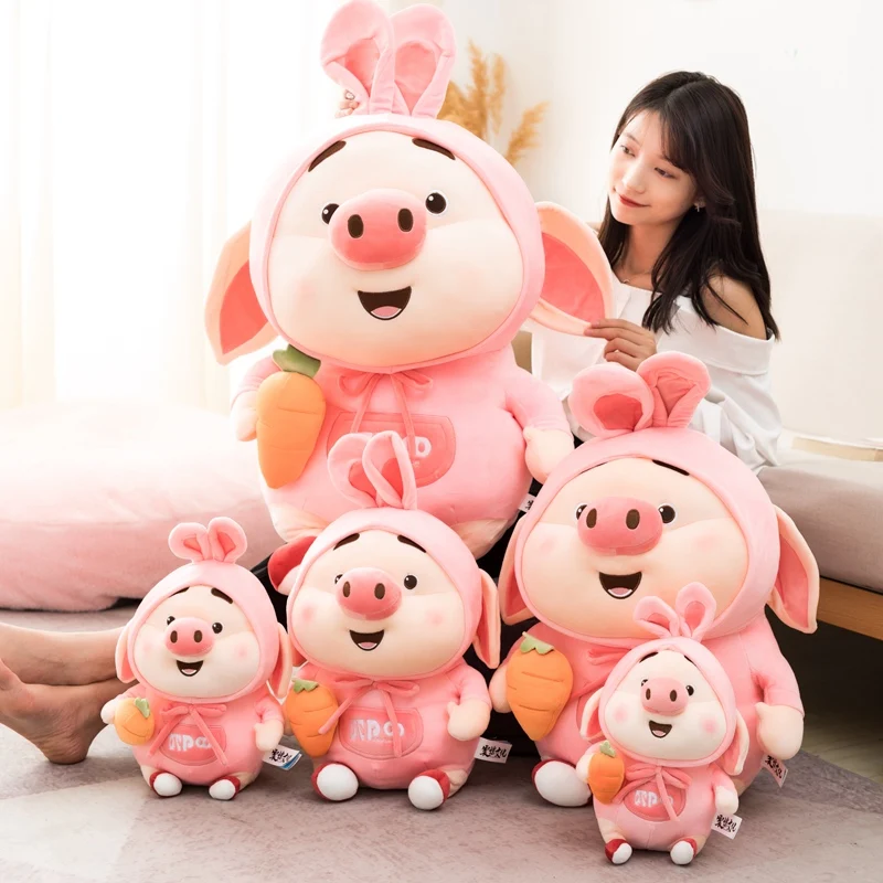 Cute Piggy Stuffe Plush Doll Cosplay Rabbit Bunny Toy Soft Animal Anime Pig Fart Pillow Children Girl Birthday Christmas Gift