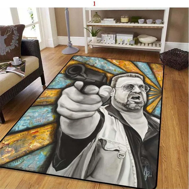 

Crime Comedy Movie The Big Lebowski Home Decoration Carpet Cartoon Art Jeff Bridges Rug Teenager Home Living Room Floor Mat