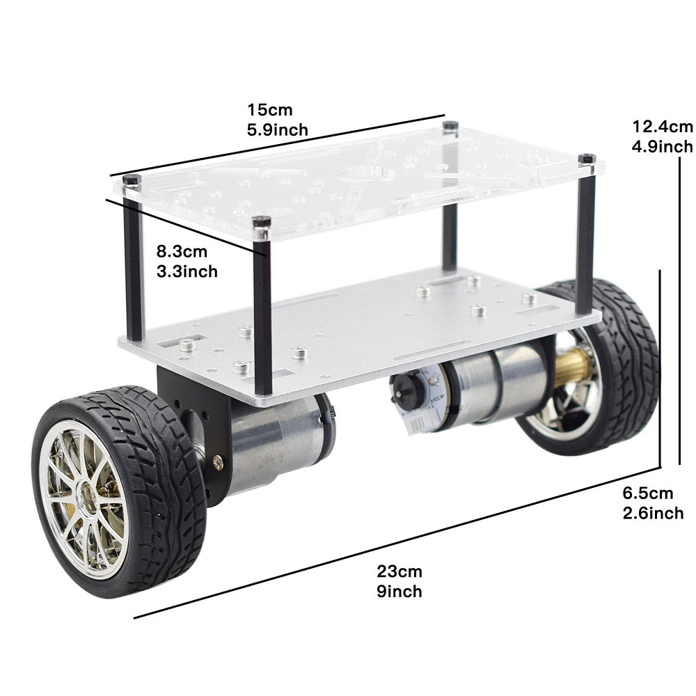 Double layer RC Two Wheel Self Balancing Robot Car Chassis Kit with DC 12V Speed Encoder Motor for Arduino DIY STEM Education