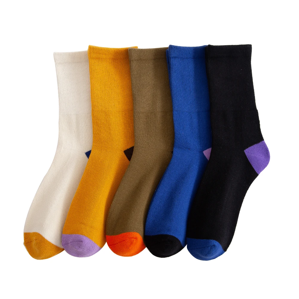 Chaussettes pour hommes, serviette épaisse, absorbant la sueur, fond en coton, mi-baril, bas de sport confortables, décontractés, automne et hiver