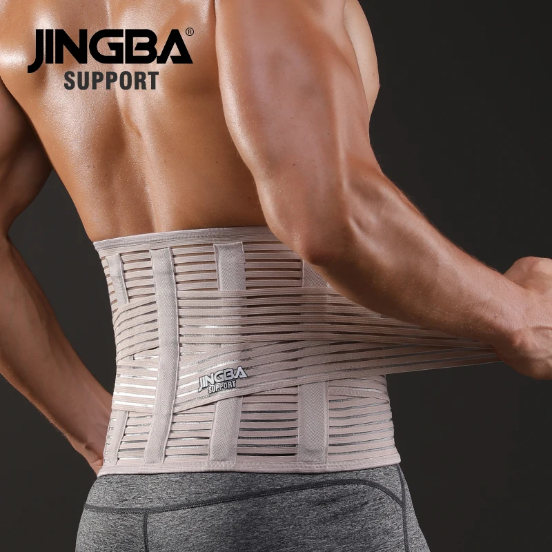 JINGBA-corsé de cuerpo para hombre, cinturón de entrenamiento, soporte para espalda, cintura y columna vertebral, protección para trabajos de fitness