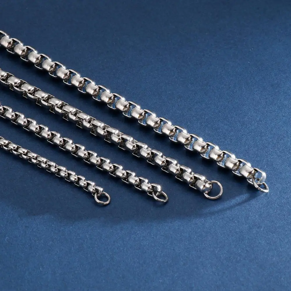 2/2.5/3/4/5/6/7mm Square Link Chain Bracelet Men Women Stainless Steel Jewelry