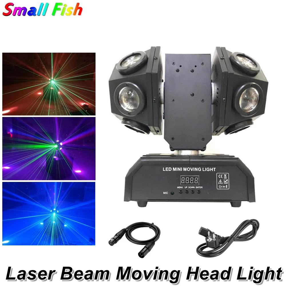 

12X10W Mini Double Arms Moving Head Beam Laser Stage Effect Light For Dj Disco Christmas Decorations DMX Controller Wash Light