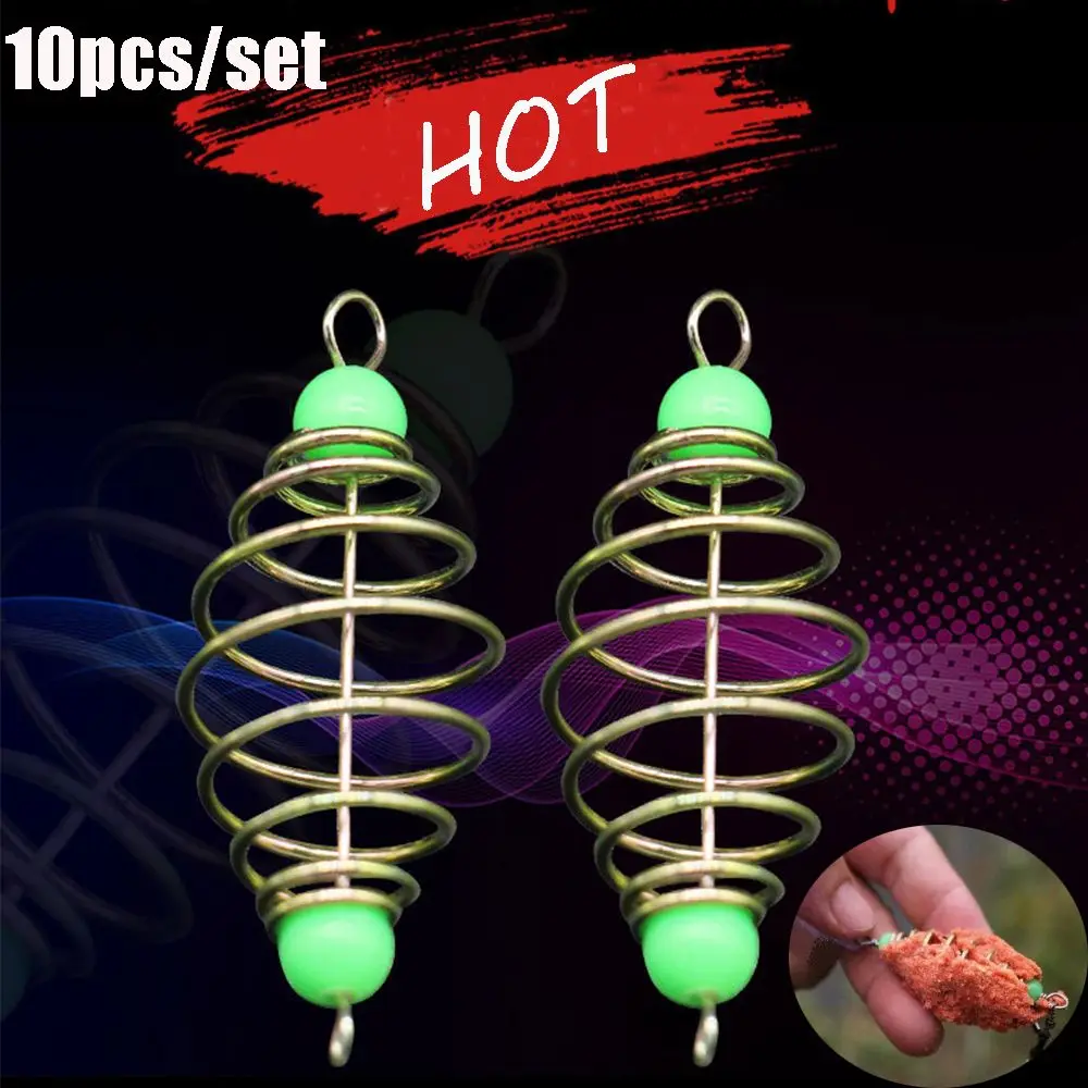 

10 Pcs/Set Hot Olive Explosion Fishing Bait Spring Lure Hanging Tackle Stainless Steel Feeder