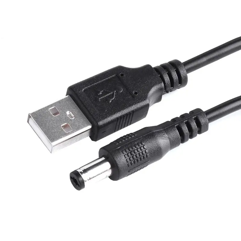 USB Male to DC 5.5x2.1 mm DC5V Power Supply Line Charging Adapter Cable