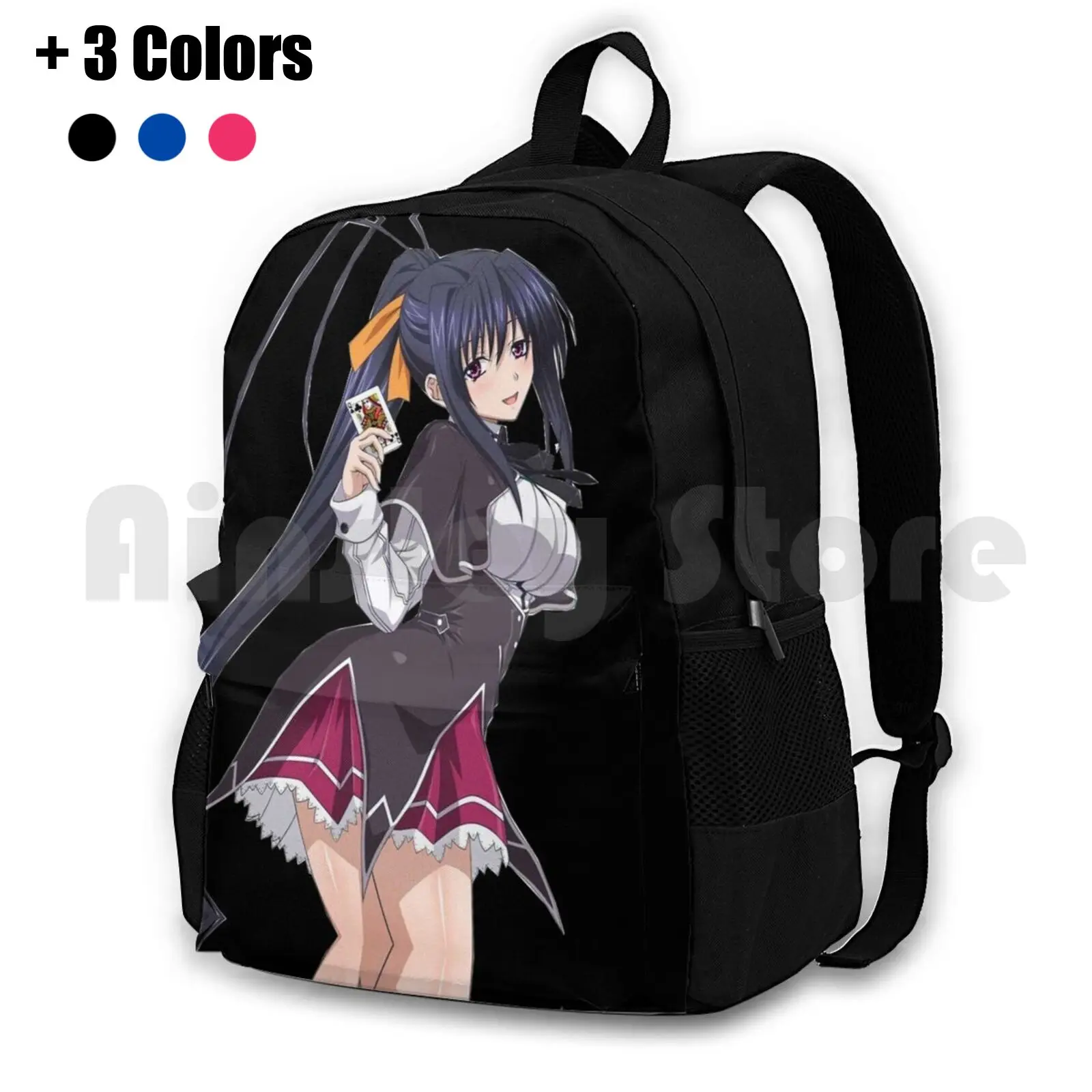 Akeno Himejima Outdoor Hiking Backpack Waterproof Camping Travel Akeno Himejima High School Dxd Highschooldxd Anime Waifu