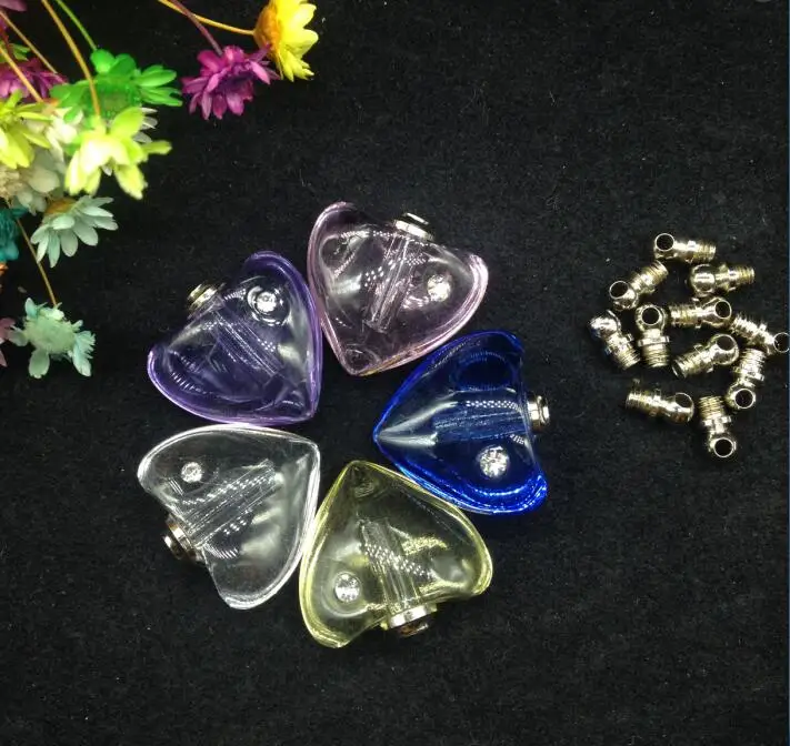 50 multi-color love crystal glass inlaid metal bottle caps can be used to make pendants keychains perfume bottles jewelry