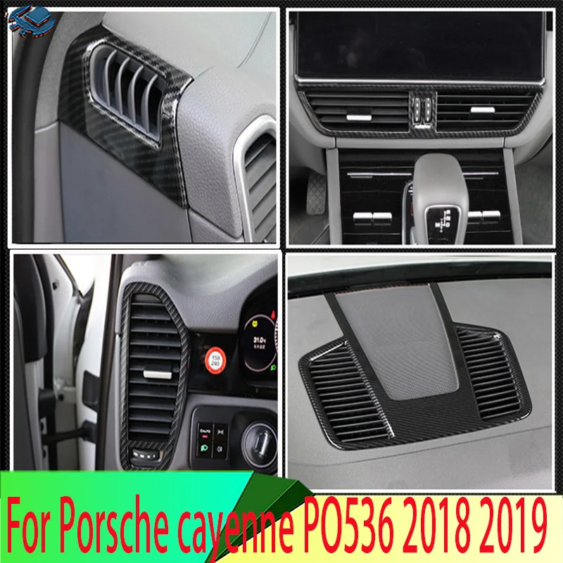 For Porsche cayenne PO536 2018 2019 Car Accessories Air Vent Outlet Cover Dashboard Trim Bezel