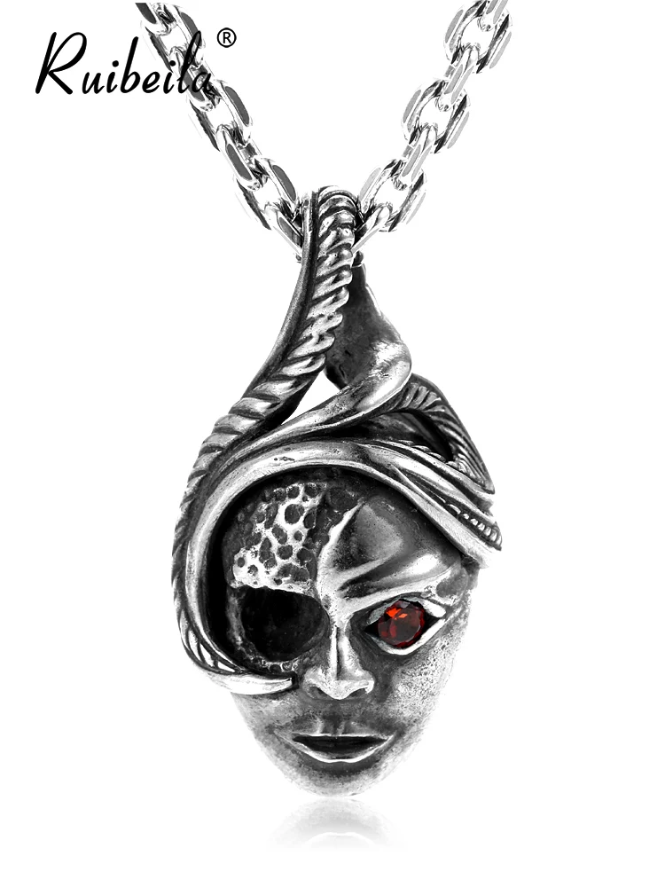 ruibeila domineering witch mechanical Ji pendant necklace men and women Thai silver hip hop necklace men's tide pendant