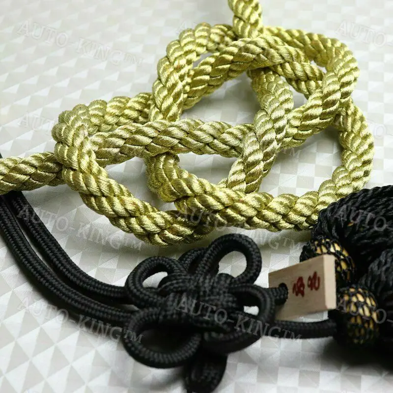 VIP Charm Junction Produce JDM Fusa White Kiku JP Knot Gold / BK Kin Tsuna Rope