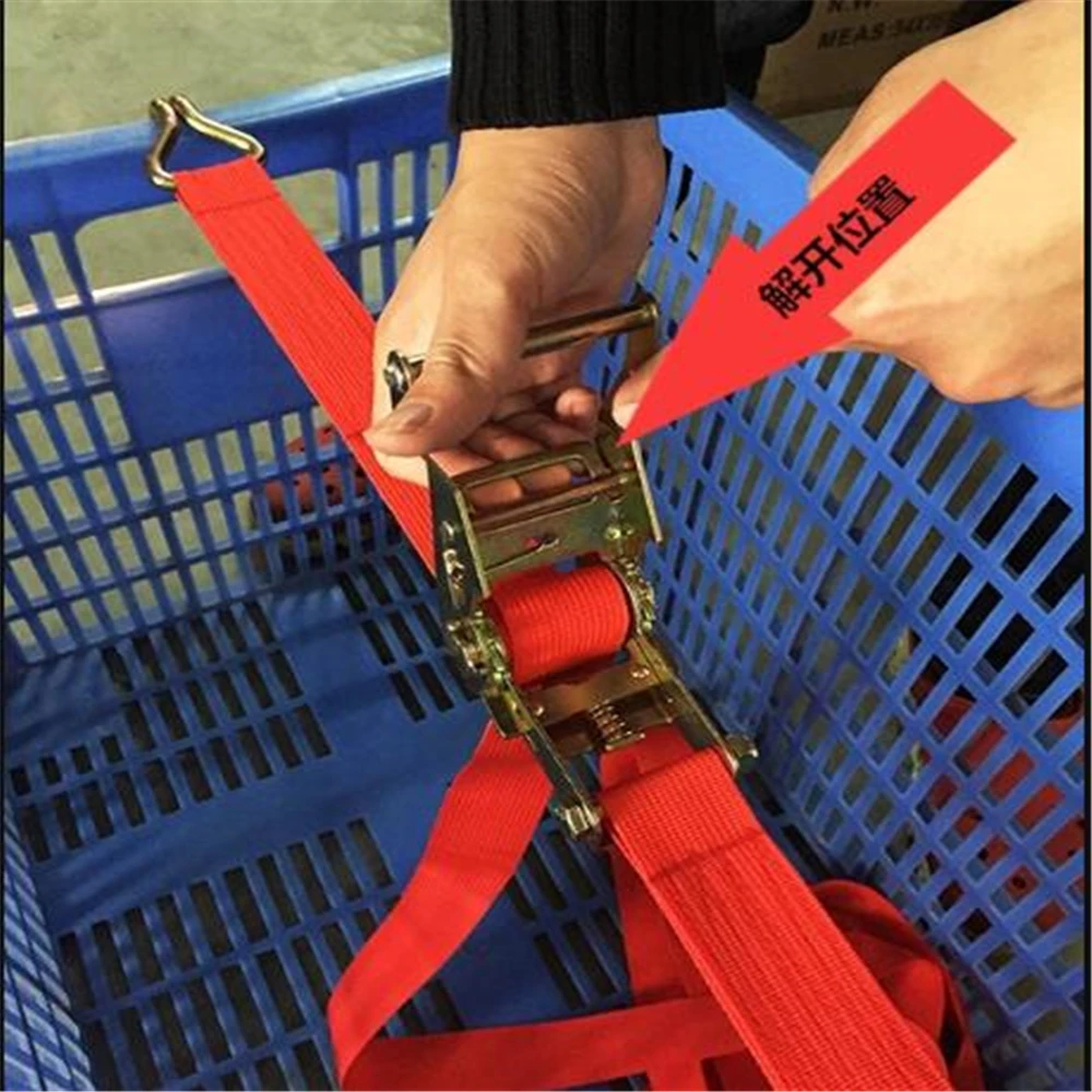 Cargo bundle with tensioner fixed tightener rope retractor double hook webbing section 3.8CM1 meter