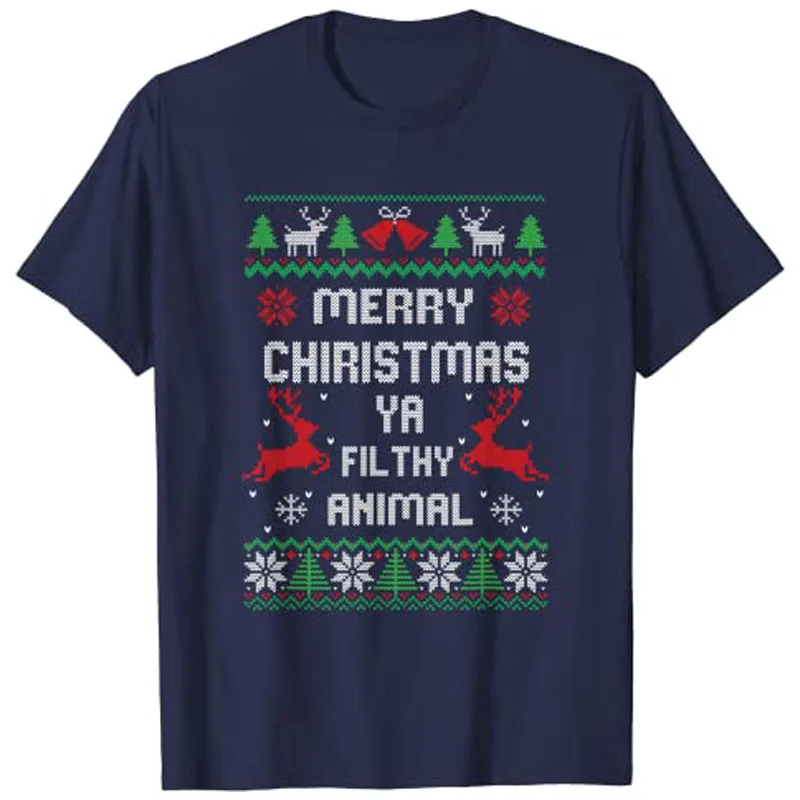 Merry Christmas Animal Filthy Ya T-Shirt Xmas Pajama Tee Tops