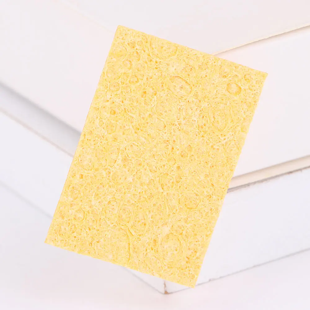 10pc High Temperature Enduring Condense Electric Solder Welding Soldering Iron TIp Cleaning Sponge Yellow Clean Tool