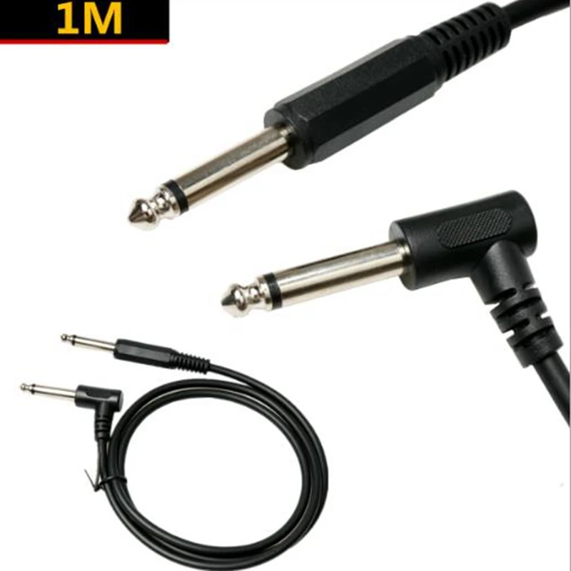 Male to Male 6.35mm 1/4 Inch 90 Degree Right Angle Cable Audio Mono for Guitar Microphone Audio Microphone Cable