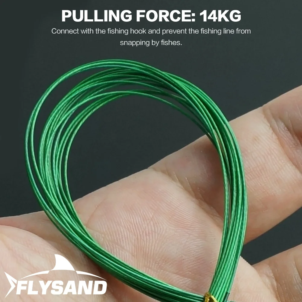 FLYSAND Fishing Wire Leaders Stainless Steel Nylon-Coated Fishing Line Wire Leaders Anti-Bite Fishing Line 20Pcs/Lot