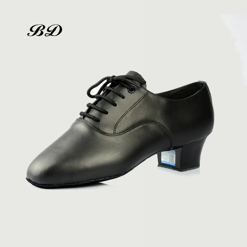 BD-zapatos de baile auténticos para hombre, calzado latino de piel de vaca, GB, suela recta de 5 CM con tacón, calcetín moderno, 403