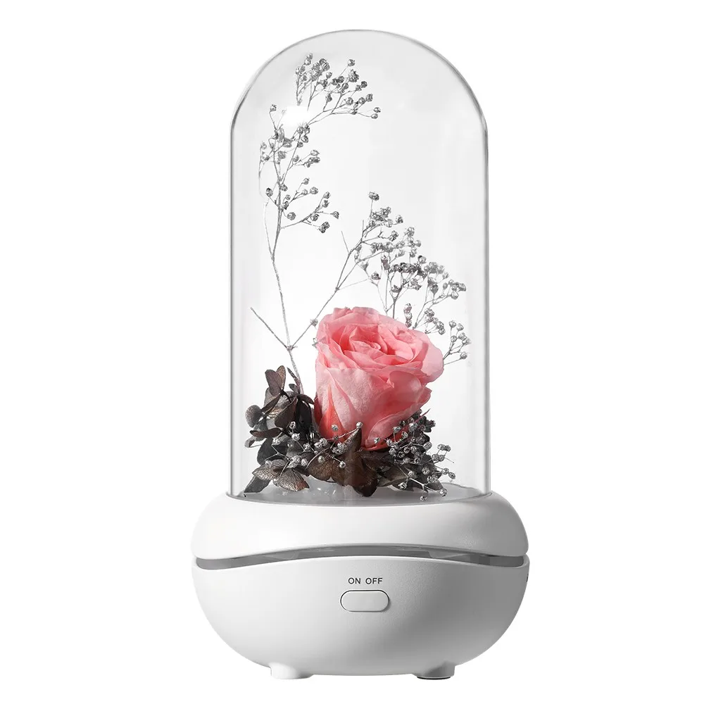 

Preserved Rose Lamp Aromatherapy Machine Aroma Essential Oil Diffuser with 7 Colors Changing Light