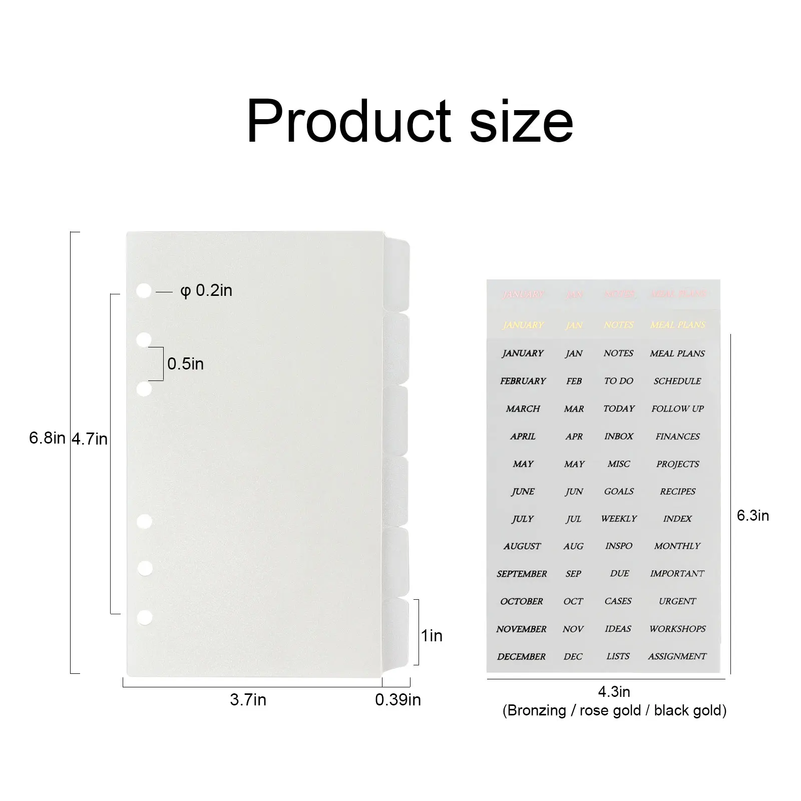 Imagem -04 - Plastic Journal Binder com Guias Ring Binder Índice Translúcido Divisores para Binder e Planejadores a6