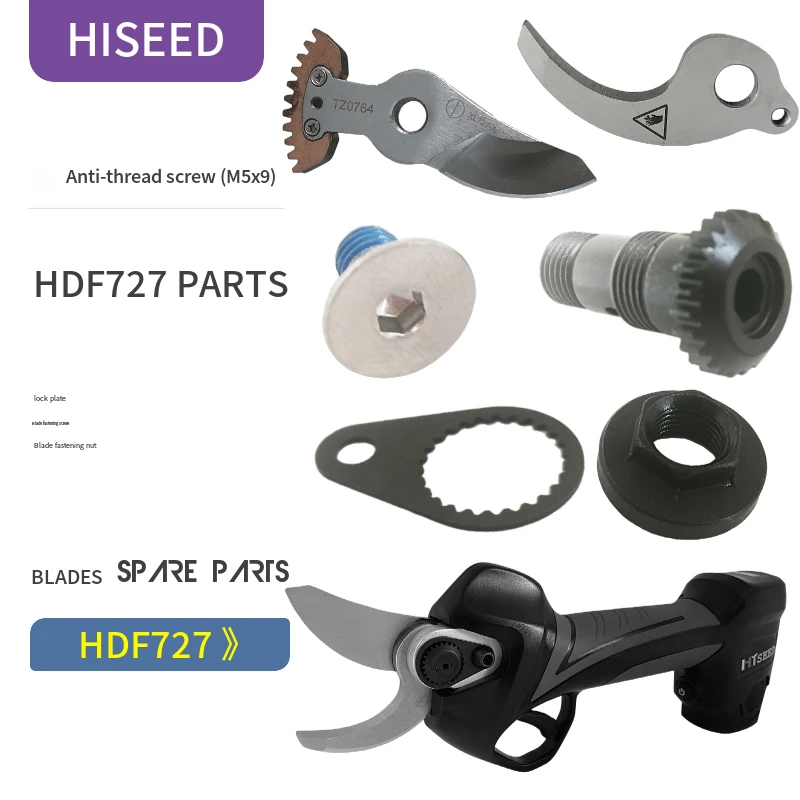 HDF727 Electric Pruning Shears Parts Movable Complete Fixed Blades And Screws