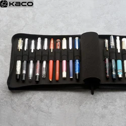 KACO KacoGreen  ALIO Pen Storage Bag For 10 20 pens zipper warterproof pen storage bag Black Sign Pen Case Holder Pouch Pencil