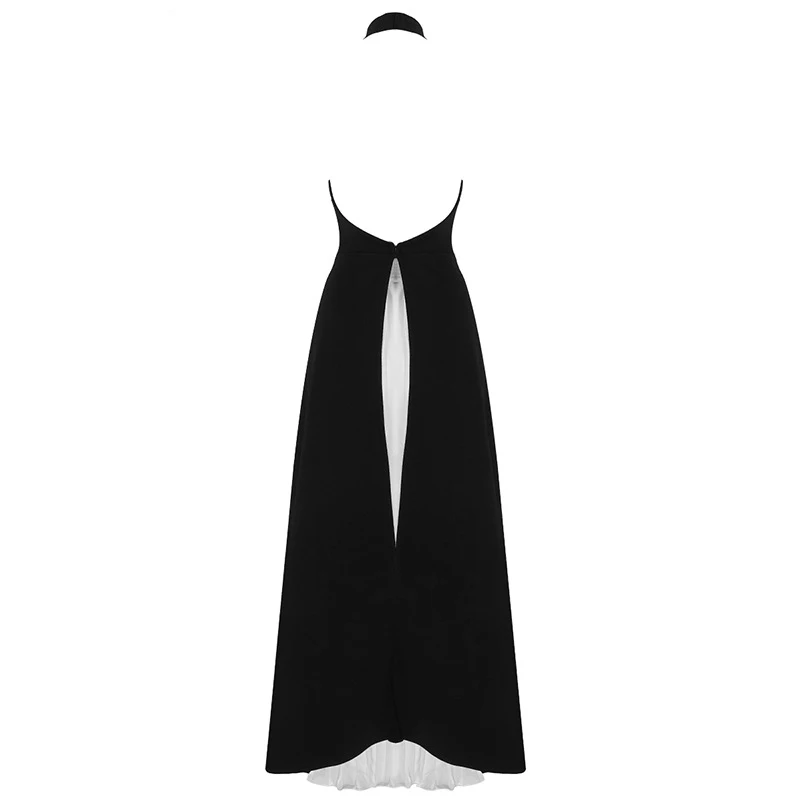 Imagem -03 - Twotwinestilo Duas Peças Conjunto para as Mulheres sem Mangas Halter Top Halter Aberto para trás Cintura Alta Plissada Maxi Saia Magro Novo Verão