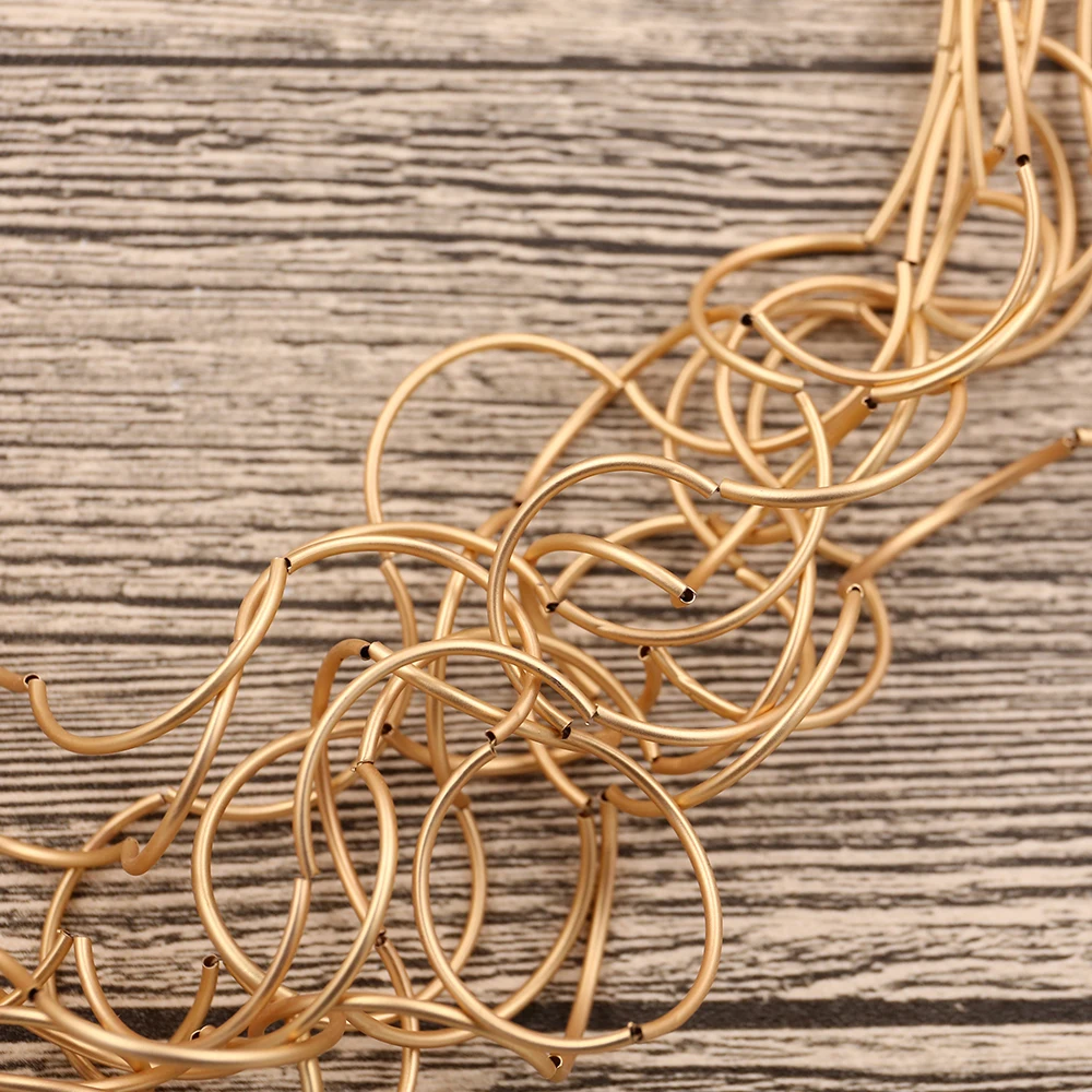 STRATHSPEY Mode Neue Lange Unregelmäßige Kupfer Rohr Halskette Für Frauen Aussage Chunky Multi Lay Schmuck – Detail 5