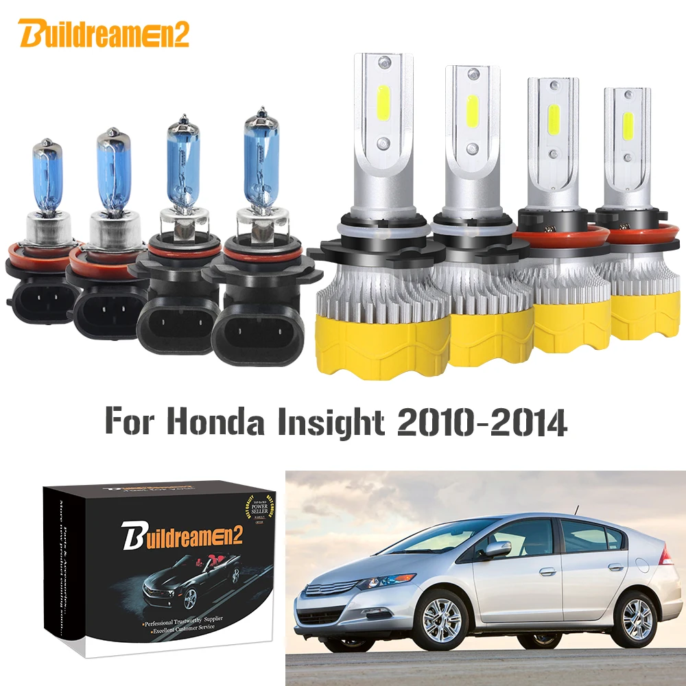 

Buildreamen2 4 X Car Headlight High Low Beam Auto LED Halogen Bulb Headlamp 12V For Honda Insight 2010 2011 2012 2013 2014
