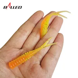 Fishing soft Lures Silicone worm 6cm/1.7g fishing lure Artificial rubber Wobblers Double Color Baits