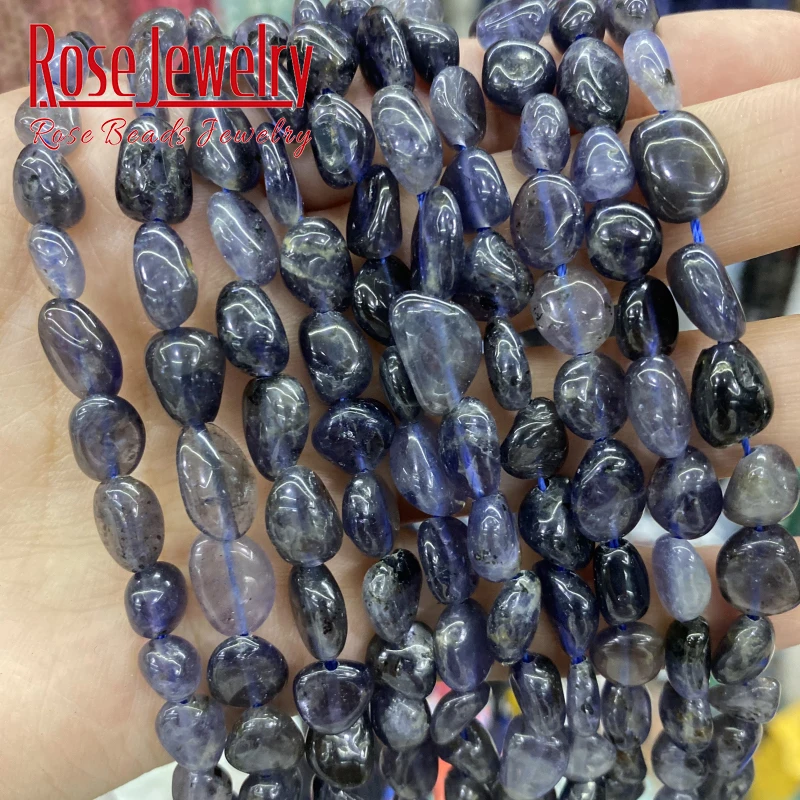 6-8mm 8-10mm Natural Cordierite Stone Beads Loose Spacer Mineral Bead For Jewelry Making DIY Bracelets Necklace Accessories 15''