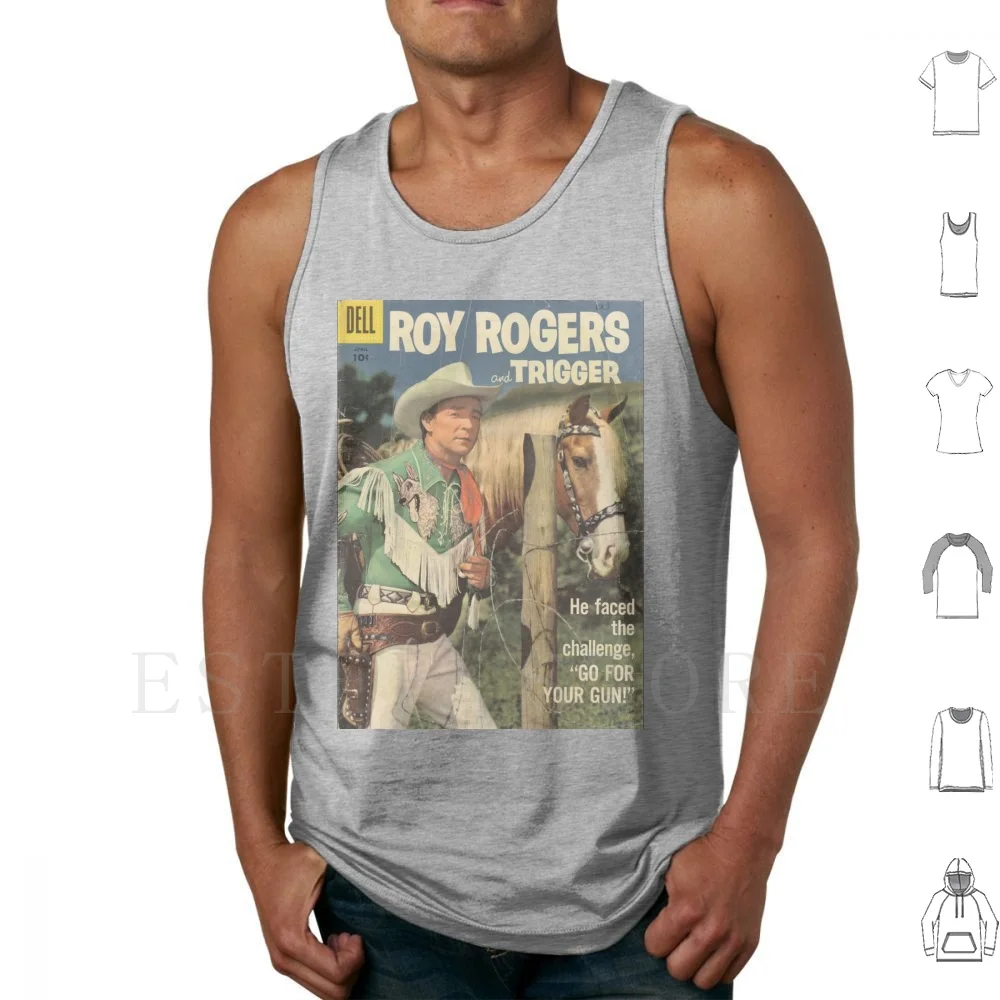 Roy Roger & Trigger Tank Tops Vest Sleeveless Roy Rogers Westerns Cowboy Tv Retro