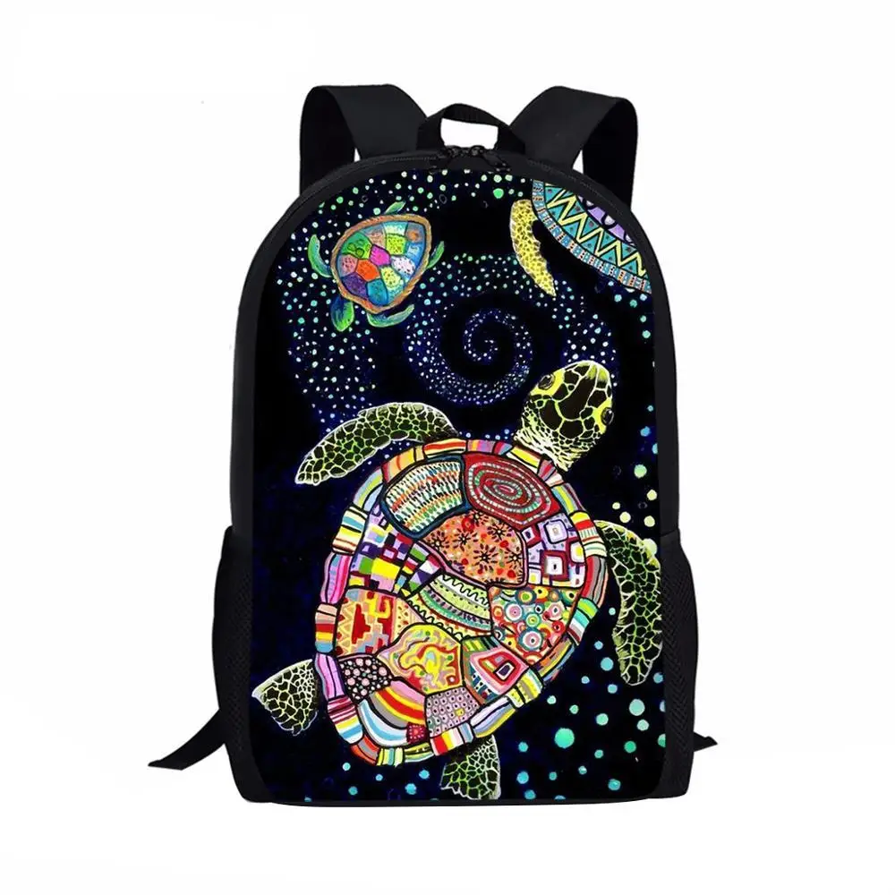 Mochila escolar con patrón de tortuga marina para estudiantes, Mochila de viaje para niñas y niñas, bolso de hombro para compras