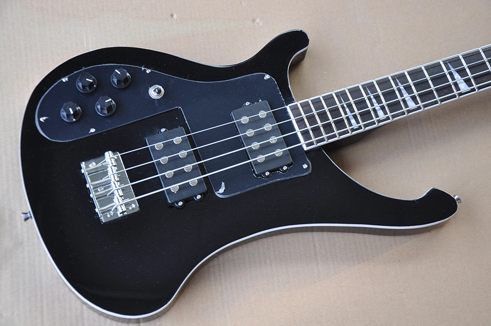 4 Strings Left Handed Black Electric Bass with Rosewood Fretboard,Providing Customized Service