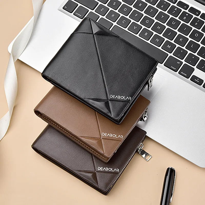 

2024 New Wallet Short Horizontal Wallet Three-Fold Zipper Personalized Business Multifunction Wallet