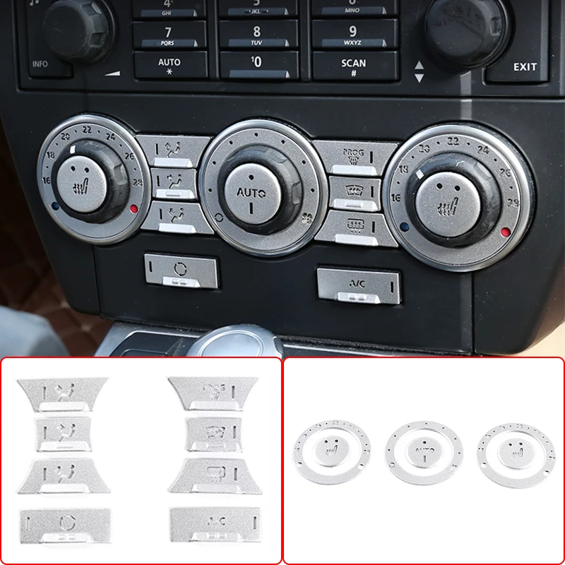 

For Land Rover Freelander 2 2007-2015,Alloy Car Air Conditioning Temperature Display Button Decoration Sticker,Car Modified Part